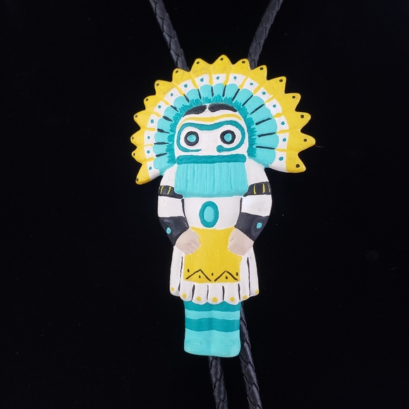 Southwestern Native American Ceramic Kachina Bolo - Picture 2 of 4